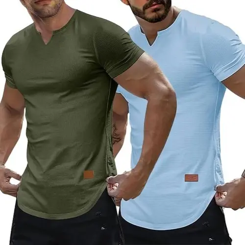 【Hot】】Royaura Set of 2 Men's  Short Sleeve T-Shirt Plain Muscle Slim V-Neck  for Daily Outdoor Wear, Casual Athletic Wear, and Gym Workout Outdoorfun，Father's Day gift，Tiktok shop deals,Gifts for him,Valentines day outfit
