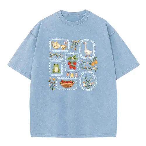 Holafish Women's Graphic T-Shirt, Vintage Acid Wash Heavy Cotton Streetwear Tee, Plus Size Casual Top S-5XL, Sport