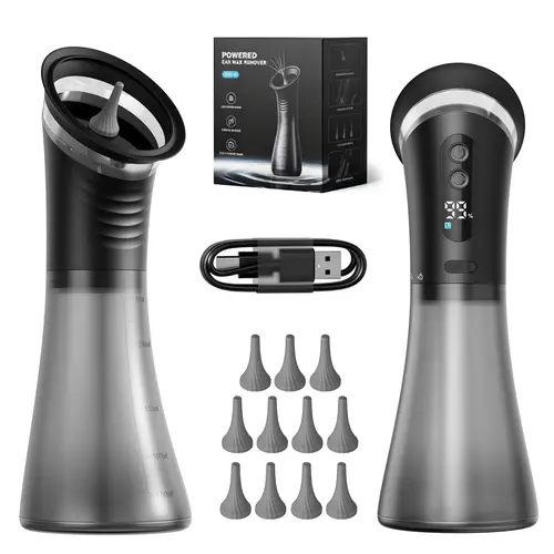 Rechargeable Hydraulic Ear Wax Remover Kit - Electric Ear Cleansing Irrigation System with 3 Pressure Modes, Water Temp Sensor, Visual Waste Tank, IP67 Waterproof for Home Care, Back to School Personal Care Tool