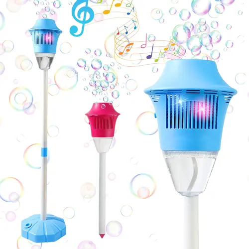 Automatic Handheld Bubble Machine for Kids, Bubble Maker Spring Summer Toys with Lights, Outdoor Rechargeable Blower Best Easter Gift for Children #Summervibes