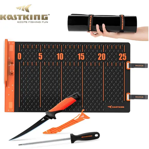 KastKing EZ Fillet Mat & Knife Set – Anti-Slip, Extra-Large Fish Cutting Board with Built-in Ruler, Sharp Knife Included, Easy Clean & Portable, Essential for Fishing Enthusiasts SummerVibes,Summer Survivals ,dealsforyoudays