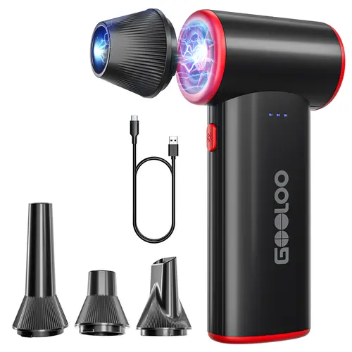 GOOLOO F3 3-Gear Turbo Jet Blower - 150000 RPM Quick-Charge Rechargeable Electric Cordless Mini Air Tool for PC Cleaning, Turbo Jet Blowers