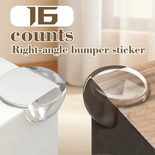 16-Count PVC Furniture Table Corner Safety Cushions, Transparent Adhesive-Strip Proofing Bumpers, Thickened PVC for Sharp Edge Coverage, Fits Marble & More, Absorbs Everyday Bumps