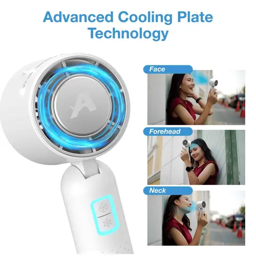 Arctic Air Cool Touch Portable Fan & Personal Air Cooler – 4-Speed Bladeless Cooling Fan with Cooling Plate Technology, Rechargeable USB-C Mini Fan for Travel, Desk & Outdoor Use