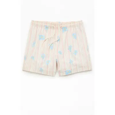 Pacsun Men's Muted Garden Striped Seersucker 4.5" Swim Trunks