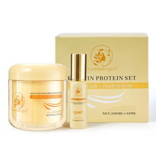 Aomimegel Collagen Hair Treatment Set - Argan Oil Moisturizer, Hydrating Deep Repair, Lightweight Nourishing Haircare, Frizz Control, Safe for Regular Home Use Routines, for Damaged Over-Processed Hair