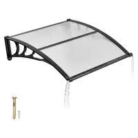 【SummerFinds】VEVOR Awnings for Door Entrance, 38 x 40 in, Exterior Front Door Window Awnings with Drainage & ABS Bracket, Rain Snow Sun Protection, Overhang Polycarbonate Door Canopy for Porch Patio, Clear