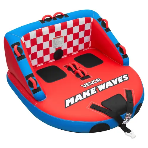 【SummerFinds】VEVOR Towable Tubes for Boating, 2-Rider Inflatable Towable Tube for Boat to Pull, 340 lbs Capacity Water Sports Boating Tubes - with Full Nylon Cover, Dual Tow Points, Safety Valve & Padded Handles