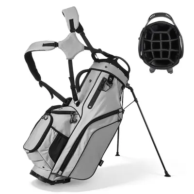 【FathersDayGift】VEVOR Golf Cart Bag, 14 Way Top Divider Organizer, 2-in-1 Golf Club Bag with Full-length Divider, Dual Shoulder Straps, Support Legs, Rain Hood, Storage Pockets, Lightweight Polyester for Men & Women
