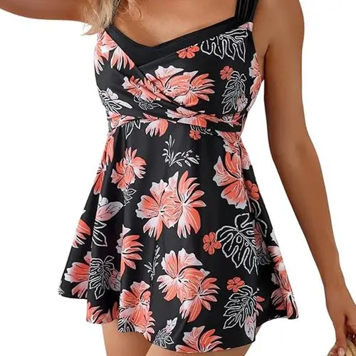 Aidonger Women's 1-Piece Swimdress Swimsuit - Tummy Control, Full Coverage for Large Bust - Beach Sports & Outdoor Swimwear, No