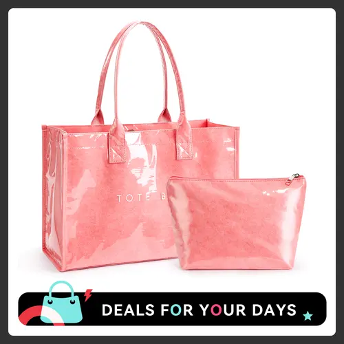 KALIDI PVC Tote Women Weekender everything fashion Bag Large Shopper Handbag Oversize Shoulder Travel Purse,backpacks for school,cute backpacks for school,bookbag,school backpack