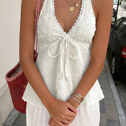 Women's Backless Boho Style Top, Casual Vacation Hawaiian Music Festival Tropical Holiday, Summer Sleeveless Strapless Blouse