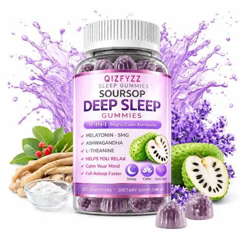 'summervibes QIZFYZZ 8-in-1 Soursop Bitters Deep Sleep Gummies with Melatonin, Ashwagandha, L-Theanine & Herbal Blend | Night Calm Formula | Vegan, Non-GMO Sleep Support | 60 Gummies,summerwins
