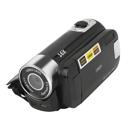 DH-90 Lightweight Portable HD LCD Screen Camcorder - 16X Digital Zoom, 2.7in Color Display, Memory Card Support, Rechargeable Battery, Cable Compatible, Metal-Plastic Build, Vlogging Equipment (for Photography)