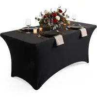 Utopia Kitchen Rectangle Spandex Stretch Fitted Tablecloth Set, Washable Wrinkle-Resistant Outdoor Table Cover for Events, Party Decor