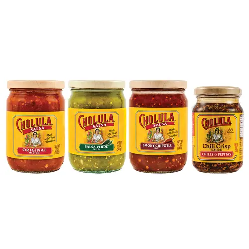 Cholula Salsa & Chili Crisp Variety Pack (Original Salsa, Salsa Verde, Smoky Chipotle Salsa, Chiles & Pepitas Chili Crisp) - Authentic Mexican Flavor Variety 4-Pack
