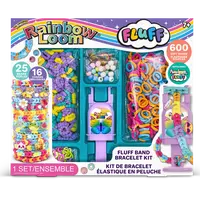 Vibrant Rainbow Loom Fluff Bands Bracelet Making Kit - Unisex DIY Handmade Gifts Bead Bracelet Making Kit for Beading Projects