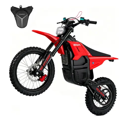 E-Bike Style Mountable Off Road Bike for Adults, 5500W Motor, 50 MPH Top Speed, 60 mi Range, 60V 30Ah Removable Battery for Off-Road, 17"/14" Tires, 4.5Ft-6.5Ft Fit, Outdoor Adventures Use