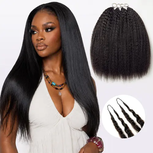 LUVME Feather Crochet Hair Readitress™ 100% Human Hair Pre-Separated Strands Miracle-Knots Boho Braids Mermaid Braids Lightweight Protective Natural Black/Ombre Brown Kinky Straight/Burmese Curl/Wet and Wavy Beginner-Friendly #TikTokShopBackToSchool