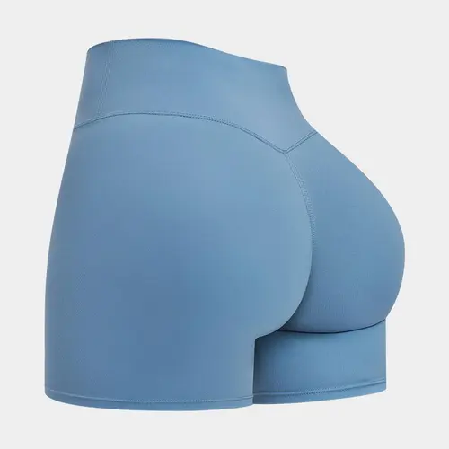MFVIM Women's High-Waisted Bare Feel Yoga Shorts - Polyamide, Seamless, Elastic, Athletic Cut, Snug Fit, Stretchy, Quick-Dry, Above-Knee, Butt-Lifting Bottoms for Running, Fitness