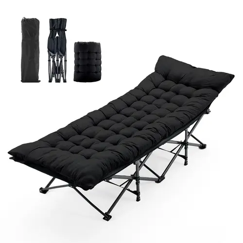 Folding Camping Cot with Mattress, Heavy Duty Folding Sleeping Cot, Portable bed Cots for Traveling, Camp
