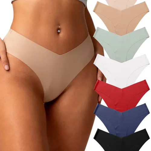 HICLOTH Lightweight Invisible Seamless Panties Ultra Stretchy Raw-Edge Design Sexy Close-Fitting Womenswear in Multiple Colors