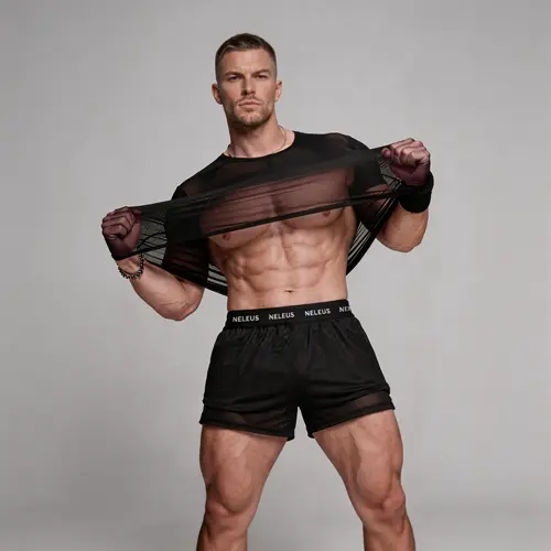 NELEUS Men's Sheer Mesh Workout T-Shirt Breathable Gym Training Top Gym Outfit Tee Gym Athletic Mesh Activewear Fitness Sport Top summerwins Active Shirts Athletic Sports Top tiktokshopbacktoschool,back to school,back to school haul