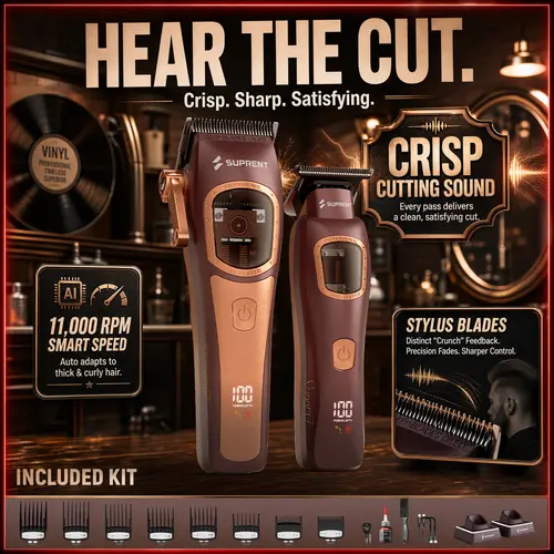 SUPRENT Professional Barber Clippers - Intelligent 8700RPM - 11000RPM Vector Motor Hair Cutting kit, Zero-Gapped Hair Clipper & Trimmer Kit tiktokshopbacktoschool,back to school,back to school haul