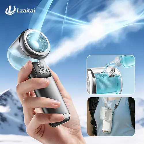 Handheld Mist Water Spray Cooling USB Mobile Fan - Portable Rechargeable Personal Mini Device for Outdoor Travel, Office (Portable Fans Category)