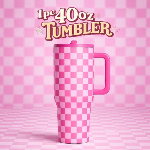 1Pc insulated mug, Insulated Drinkware, Insulated stainless steel, 40oz vacuum cup, double wall mug, keeps hot 12h cold 24h, leak proof lid, skinny tumbler, checkered travel mug for drinks, gift for women men holiday office use #GLOBAL PICKS