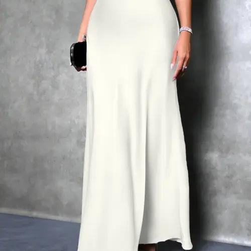 Elegant Smooth Satin Midi Fitted Bodycon Skirt for Women Versatile Casual Bottom, Perfect for Daily & Parties, Stylish Ladies' Fashion, Casual Fashionable Skirt