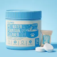 Effervescent Pet Fountain Cleaning Tablets (24-Pack) - Professional Hardwater Fix, Stain Remover, Biofilm Killer - Pet-Safe, Unscented Maintenance for Plastic, Steel Cat Fountains