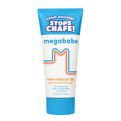 Megababe Thigh Rescue Gel - Lightweight Unscented Body Care Barrier Relief Body Lotions & Creams, Anti-Friction Chafing Barrier, Sweat-Resistant, No-Mess Applicator, 2.5 fl oz (For Thighs, Bra-Lines), Moisturizers