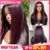 【New In】ISEE HAIR Blackcherry Layered Cut Straight 7x5 Lace Wear Go Wig Blackcurrant Brunette Pre Cut Lace Pre Plucked Hairline 180% Density Glueless Colored Wig Human Hair Beginner Friendly Quick Install  #TikTokShopBackToSchool #SohoChic summer hairstyl