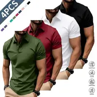 Men’s 4-Pack Polo Shirts – Summer Ice Silk Quick-Dry Short Sleeve, Business Casual Sports T-Shirts, Golf Running Tops,summerwins,father'sdaygifts