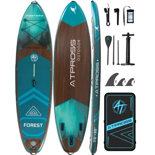 [DealsForYouDays] 11'6"×35" Multi Purpose Inflatable Stand Up Paddleboard, 450LBS Capacity Premium SUP, Wide Non-Slip Deck, Double-Ended Paddle, 2-Way Pump & Full Accessories for Outdoor Paddling, Fishing & Yoga