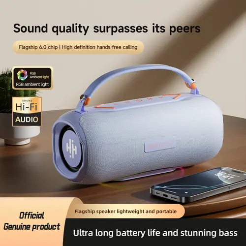 Portable Bluetooth Speaker with Handle Macaron Purple/Blue 30W High Power Speaker Super Bass RGB Light Show HiFi Audio Quality Loud Wireless Speaker for Desk Beach Party Long Runtime Wireless Speaker with EQ Sound Audio Speakers Rgb Multifunction Speaker
