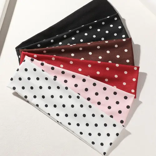 6pcs Women's Polka Dot Sporty Workout Headbands, Elastic Sweat-Wicking Sports Hair Bands, Fashionable Striped Headwear for Yoga, Running, Commuting