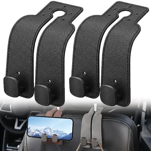 Car Seat Back Storage Hook, Car Purse Hook, Car Seat Hooks for Headrest, Car Hooks for Purses and Bags Cute (Black-2 Pack)  toolupgrade
