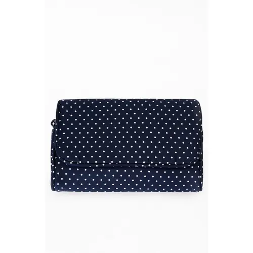 John Galt Women's Navy Polka Dot Cosmetic Bag