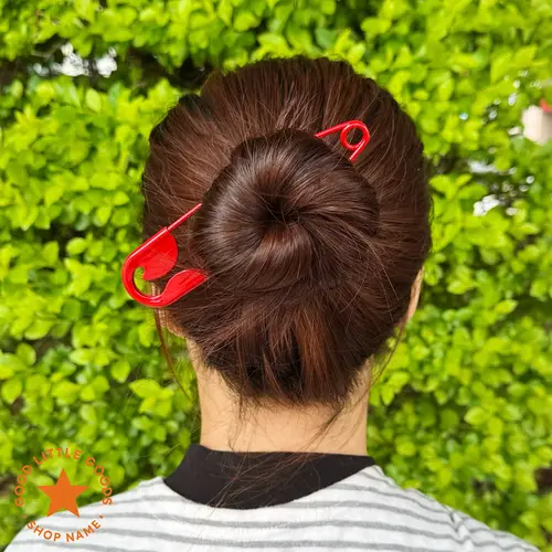 Red Monarch Mega Safety Hairpin for Alt Fashion Girl