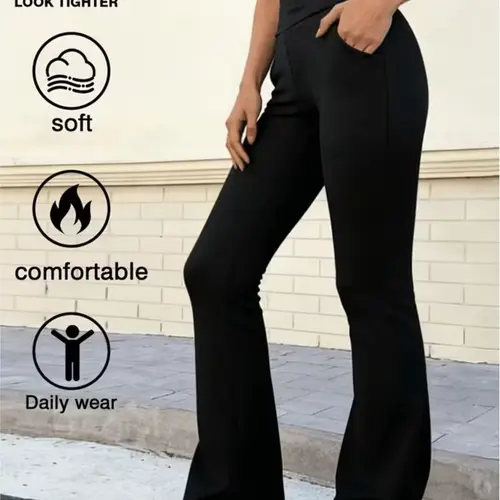Women's spring/autumn flare pants, yoga pants, high-waisted slight flare pants, sports fitness trousers tiktokshopbacktoschool,back to school,back to school haul