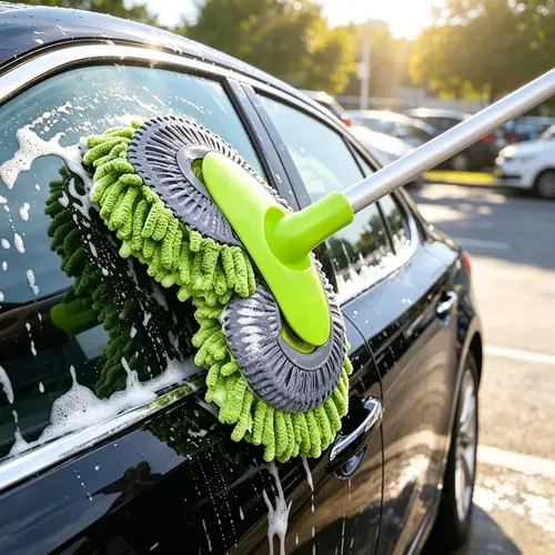 【Labor Day】43'' Long Handle Car Wash Mop, Detail Cleaning, 3X Fast Clean, Retractable Aluminum Alloy Pole, Soft Chenille Material, Avoid Scratching, Suitable for Car, RV, Truck, SUV and Home Clean - Car Wash Accessories! Car Cleaning Kit