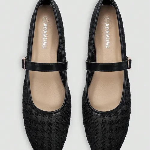 Mesh One-Strap Mary Jane Shoes, Commuter Versatile Flat Single Shoe for Women, Comfortable and Stylish Footwear, Mary Jane Flats