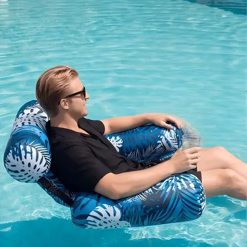 Thick Inflatable Pool Float Bed, Unisex Lounge Chair Pool Floater Made of PVC and Oxford Fabric, Ideal for Pools, Lakes, Beaches and Outdoor Fun, Pool Floats Chairs, Inflatable Pool Floaters