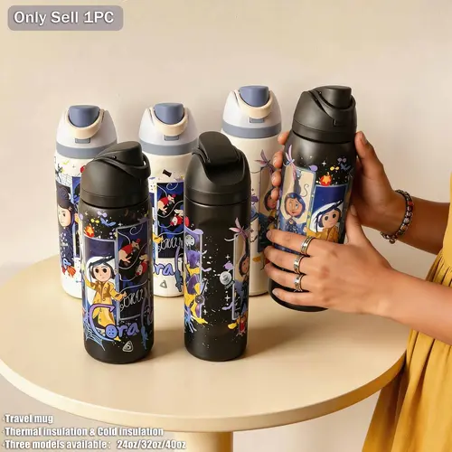 Insulated Stainless Steel Water Bottle, 24oz-40oz, Dual Layer, Straw Design, Portable, Ideal for Sports, Travel, Office, Gifts, Vacuum Insulated Thermos, Insulated Bottles