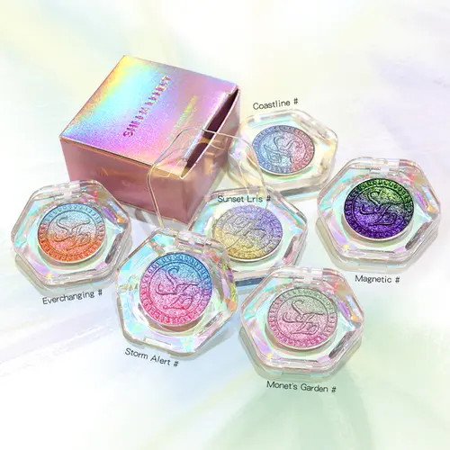 SE SHEENEFFECT Optical Multichrome Eyeshadow Palette - Hydrating Glow Foiled Shades, High-Pigmented Color Gradient, 3D Holographic Sparkly Makeup, Colorful Highly Pigmented Eyeshadow, Foiled Eyeshadow Shades