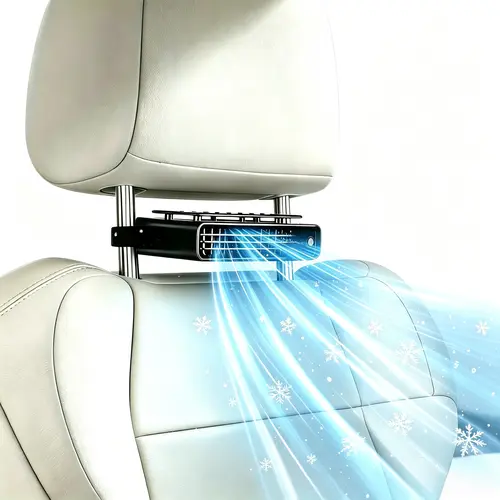 JOYTUTUS Adjustable Car Cooling Fan, 2026 Sunvisor Clip-On with USB Port, 3000mAh Rechargeable Battery (20Hr Runtime), LED Display, 360° Rotation, 100 Speeds, Detachable Clip, ABS Plastic Durable Magic Tape for Baby Use