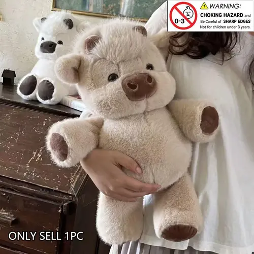 Running Highland cow Soft Adorable Cow Stuffed Animal Stuffed Plush Toy for Kids, Perfect Birthday Gift, Stress Relief, Valentine's Day, Mother's Day, Graduation, Wedding, Unisex