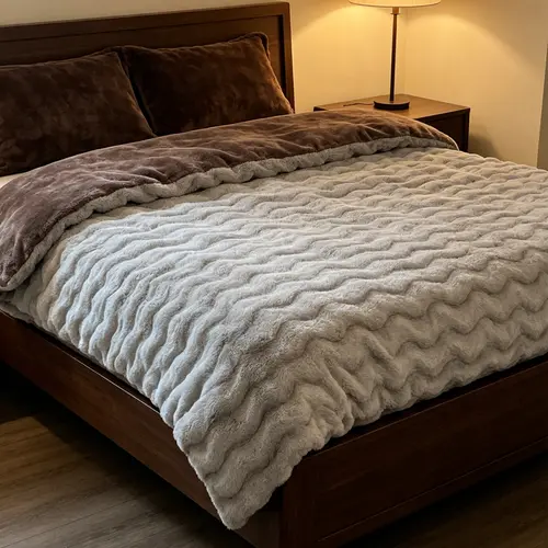 【Summer Sale】ROSEKIND Weighted Fluffy Faux Rabbit Fur Blanket for you Set Plush Fuzzy Bedding Set, Warm Soft Comforter Bedding Set for Winter, Fluffy Soft Blankets Fleece Throw